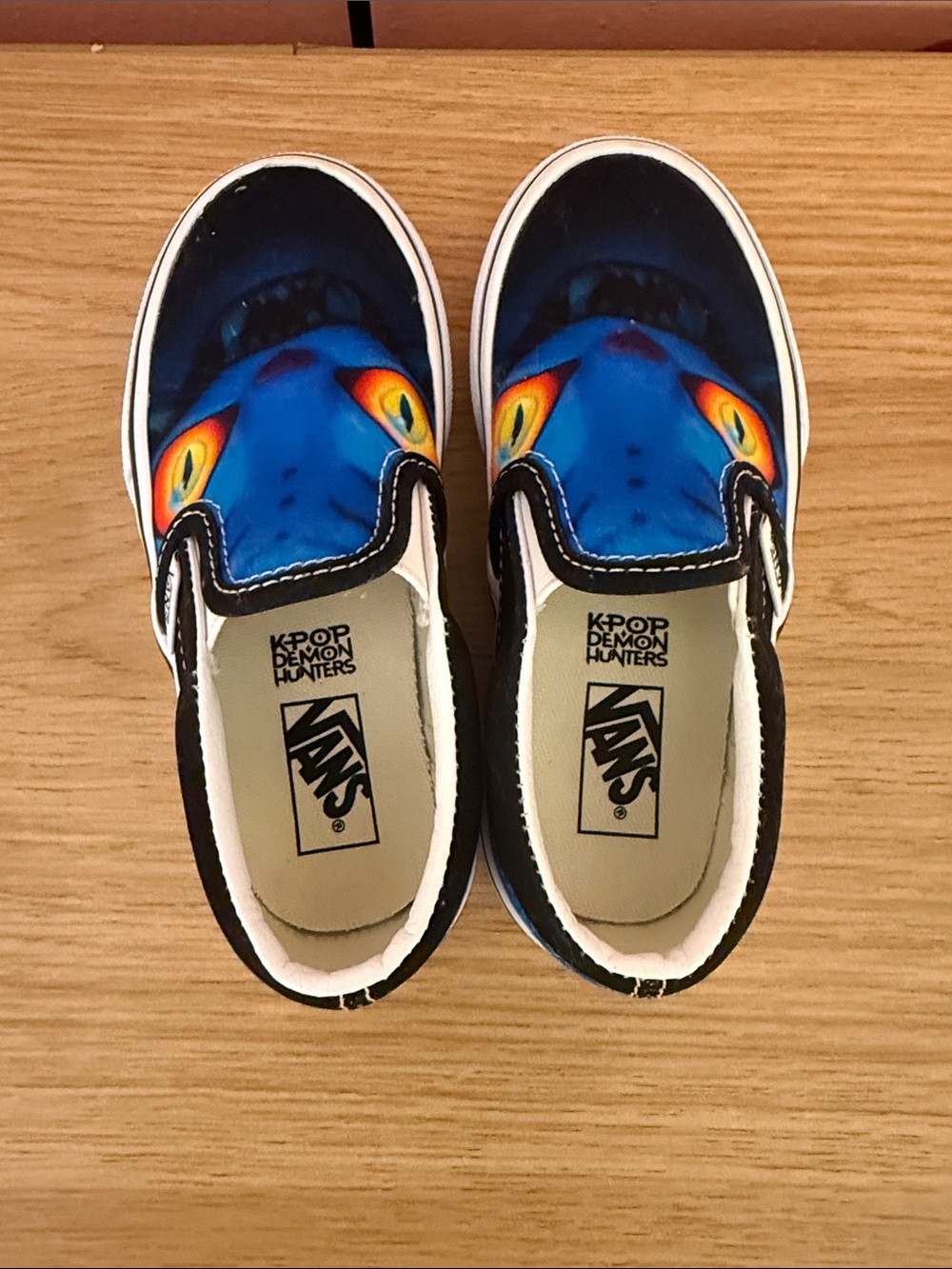 Vans Kids 10.5 Slip-On Kpop demon Hunter Blue with Yellow Accent slip ons